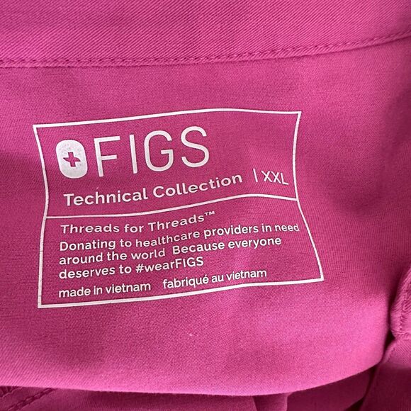 FIGS Scrub Top XXL Rafaela Oversized Electric Orchid Technical Collection - Picture 4 of 4